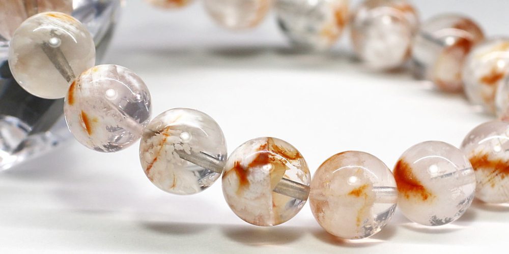 高品質]オレンジセリサイトインクォーツブレスレット（約10.5mm玉