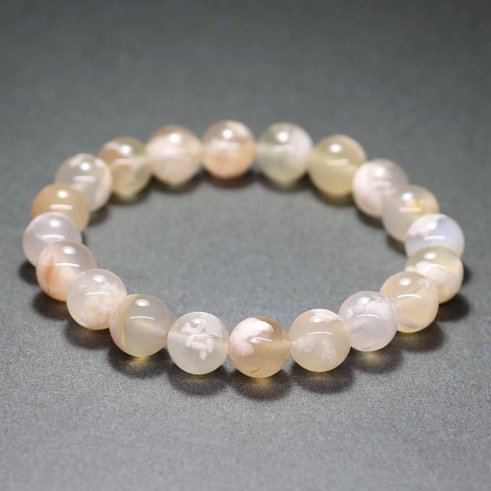 高品質]桜アゲートブレスレット/桜瑪瑙（約10mm玉） - 埼玉県吉川市の