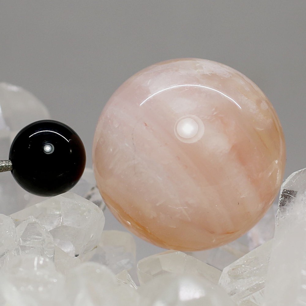 マダガスカル産]桜アゲート丸玉/桜瑪瑙スフィア（直径約26.3mm