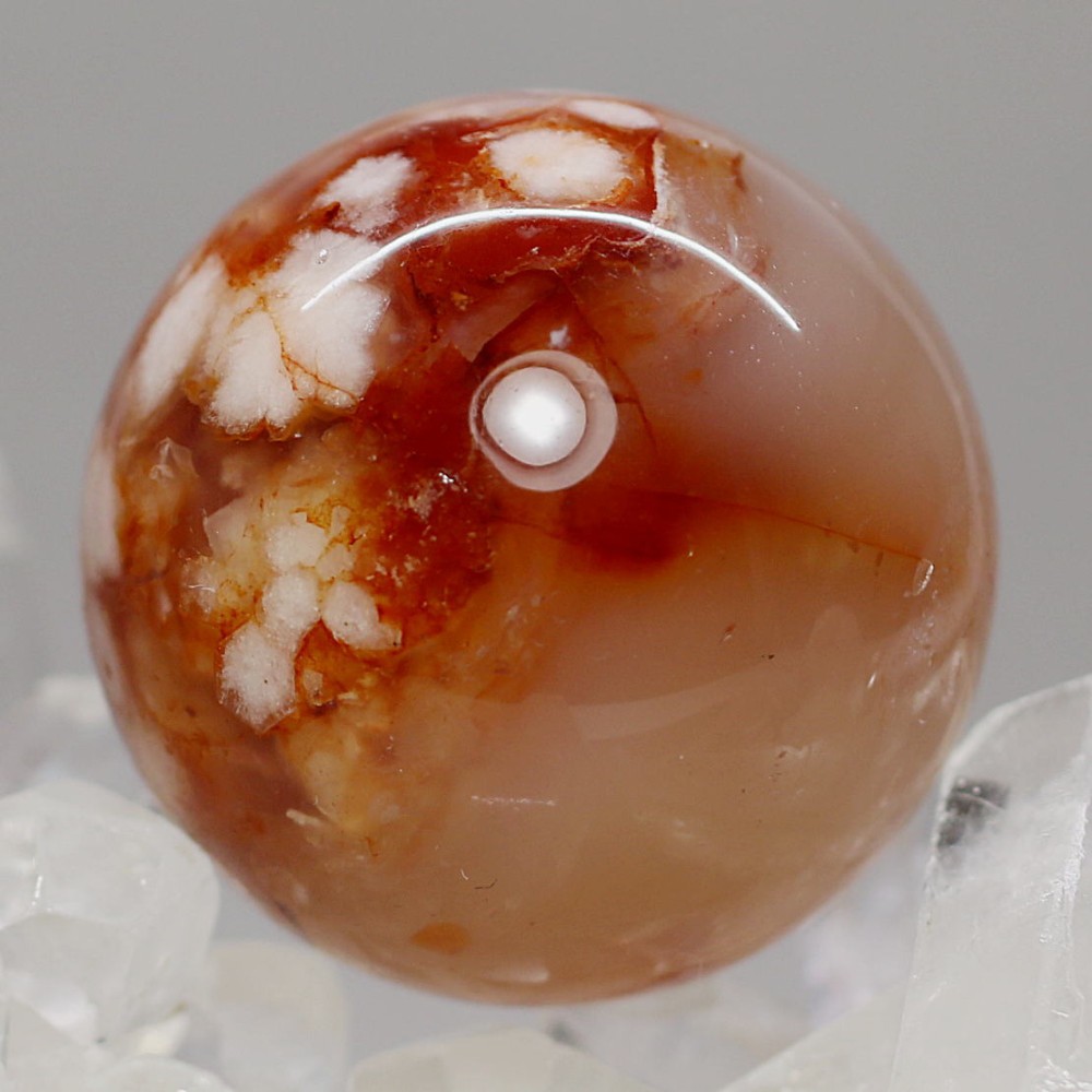 ブルー桜瑪瑙 サイズ7cm スフィア 天然石✧ 大きめ 台座付き no0824