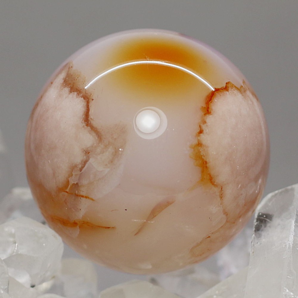 マダガスカル産]桜アゲート丸玉/桜瑪瑙スフィア（直径約30.2mm