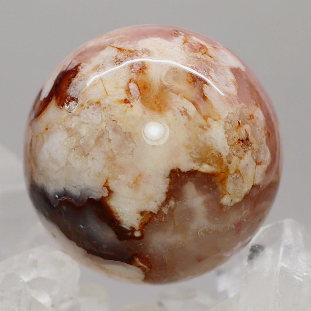 マダガスカル産]桜アゲート丸玉/桜瑪瑙スフィア（球体直径約36.3mm