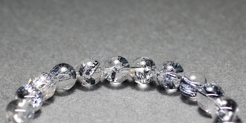 高品質++]スティブナイトインクォーツブレスレット（約8.5mm玉