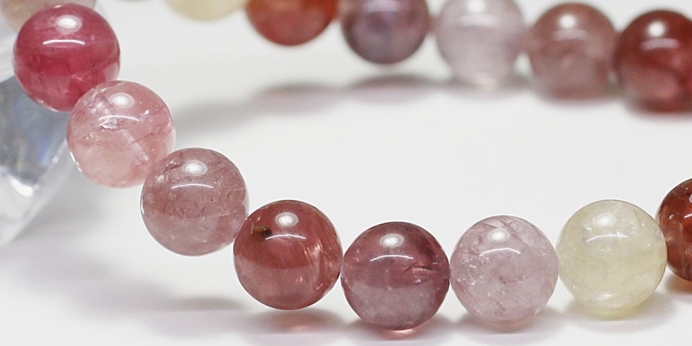 高品質]天然マルチカラースピネルブレスレット（約9mm玉） - 埼玉県