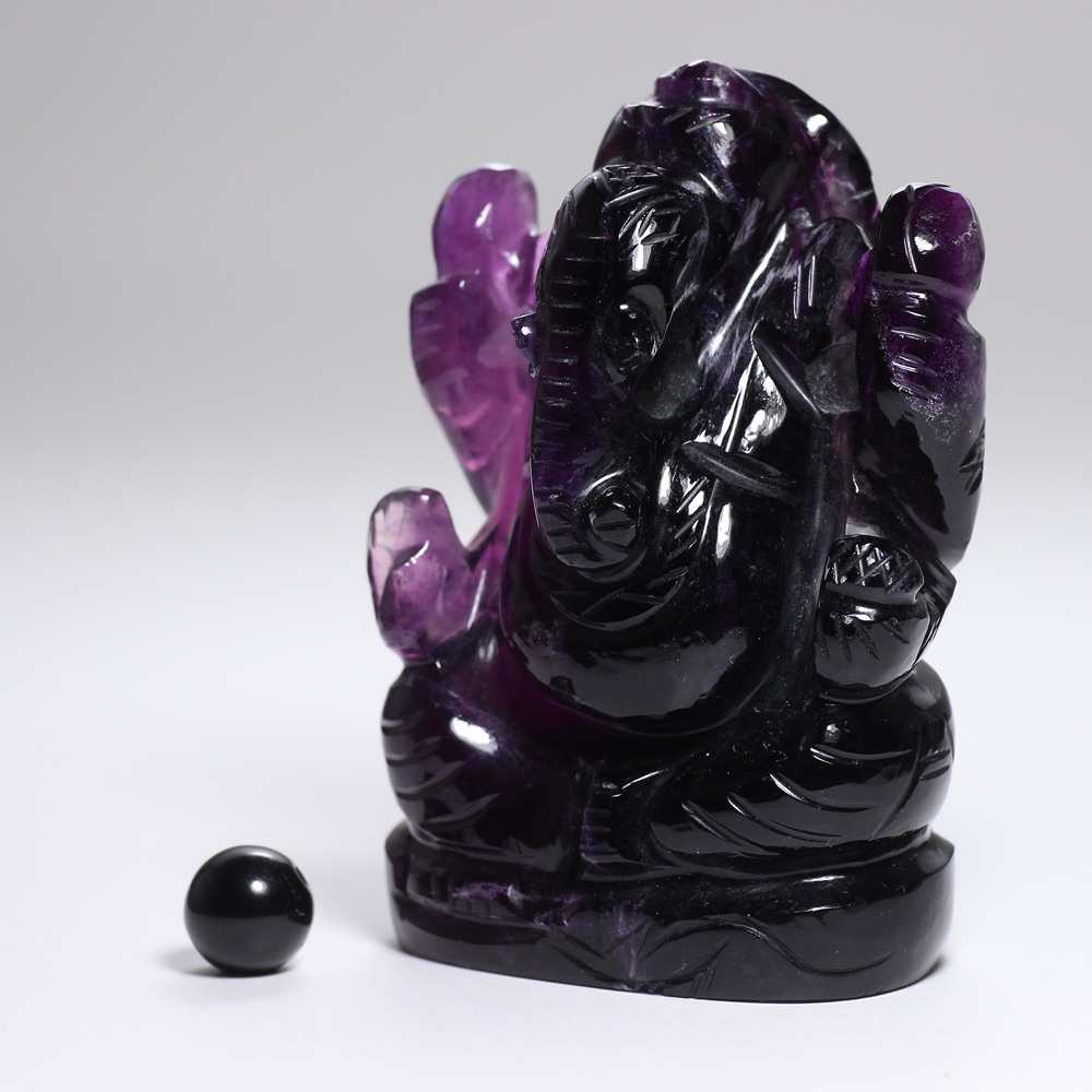 パープルフローライトガネーシャ像（高さ約7cm） - 埼玉県吉川市の