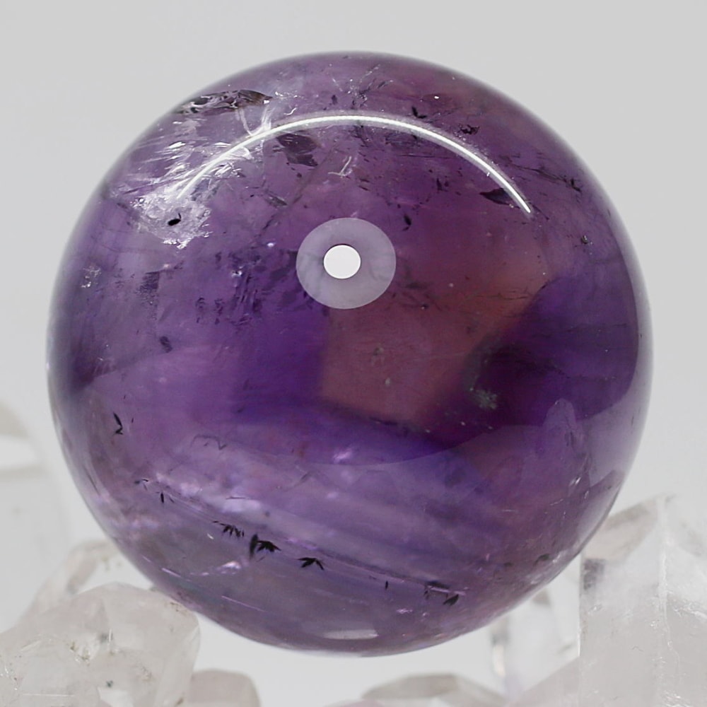 高品質]ロマネサイトインアメジスト丸玉/スフィア（直径37.0mm