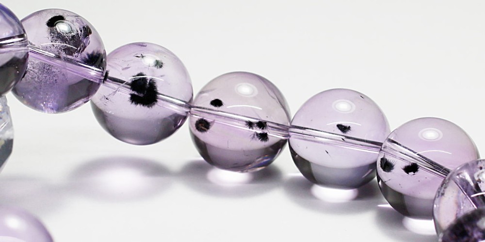 トップクォリティ]ロマネサイトインアメジストブレスレット（約14mm玉