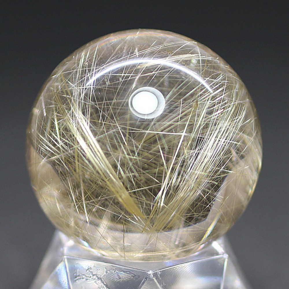 ゴールドルチルクォーツ丸玉/スフィア（直径30.1mm） - 埼玉県吉川市の