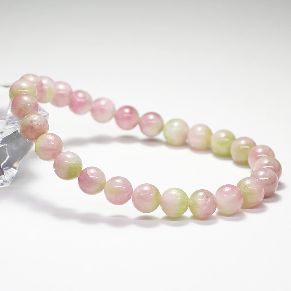 高品質]ウォーターメロントルマリンブレスレット（約7mm玉） - 埼玉県