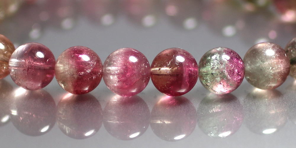 高品質]ウォーターメロントルマリンブレスレット（約8mm玉） - 埼玉県