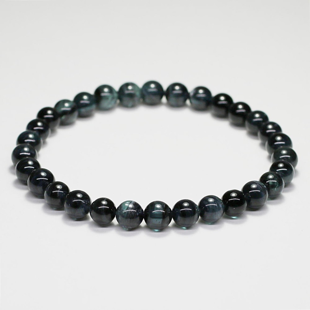 高品質]ブルートルマリンキャッツアイブレスレット/インディゴライト