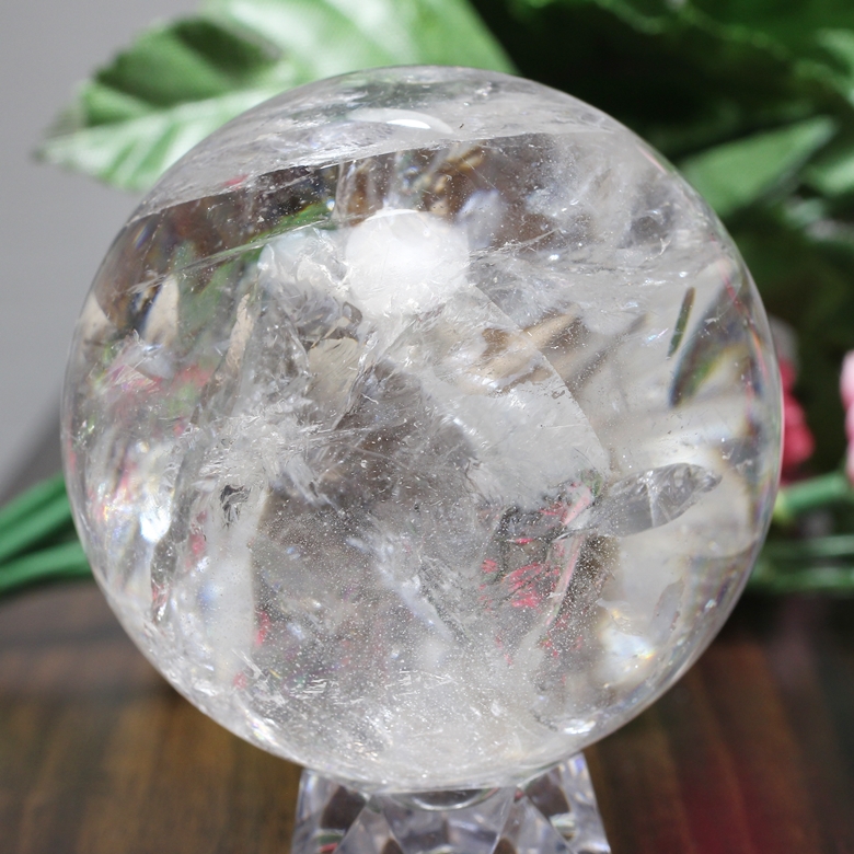 トップクォリティ]レインボー水晶丸玉/アイリスクォーツスフィア（60.8