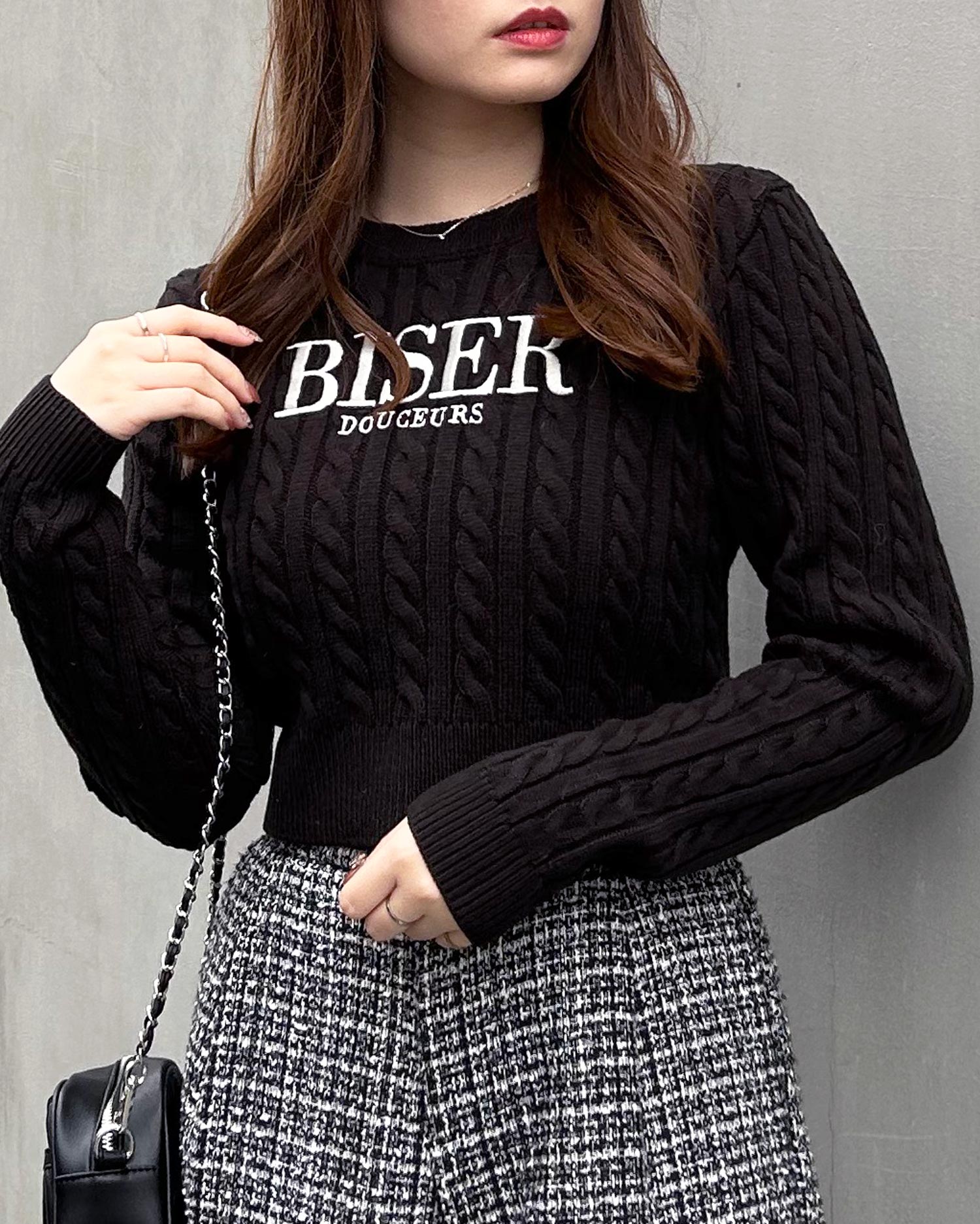 ケーブルロゴ刺しゅうニット｜INGNI(イング) 公式通販｜INGNI STORE