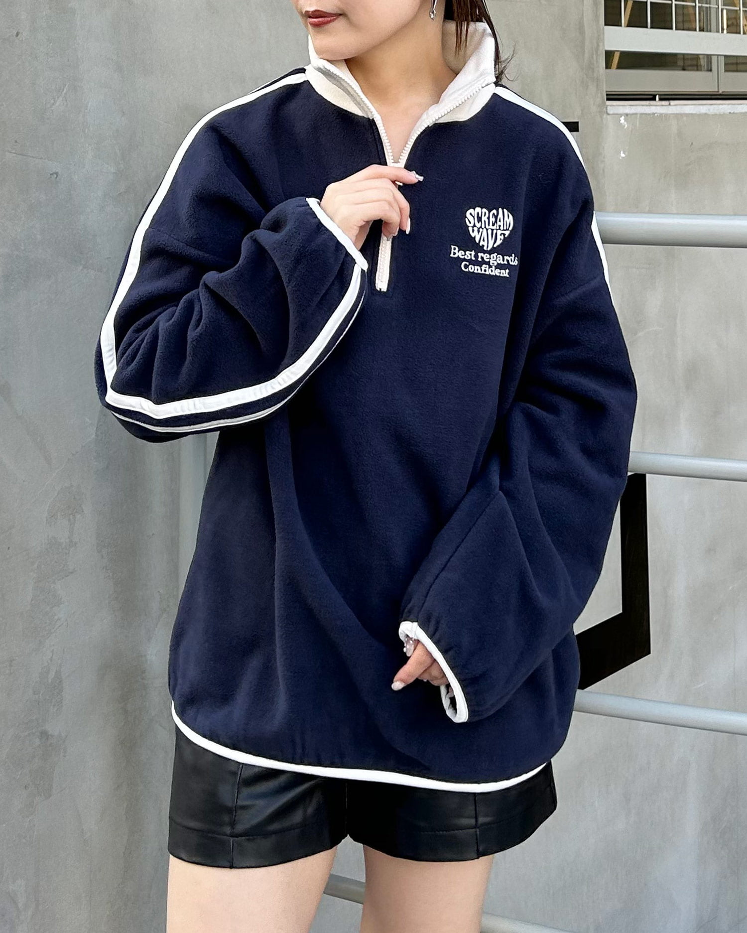 BRIEFING ブリーフィング 切替ハーフジップ ジャケット ブルー S