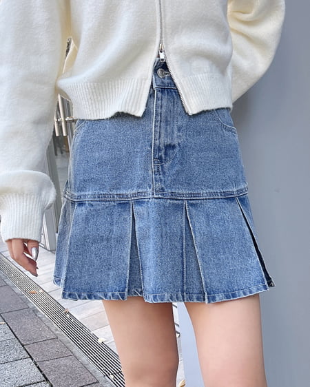 裾切替プリーツデニムミニスカート／A｜INGNI(イング) 公式通販｜INGNI