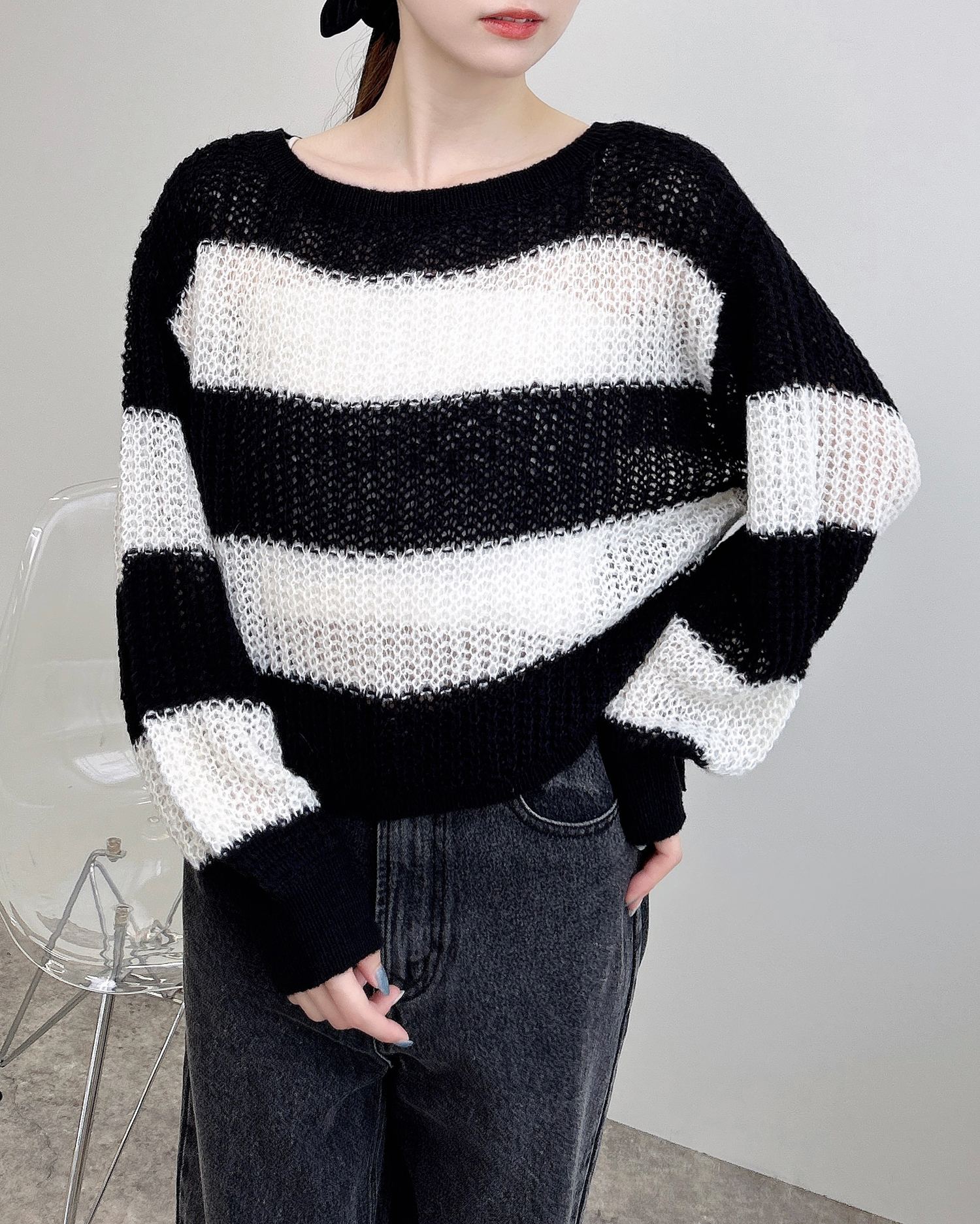 ドロストモヘアボーダーニット｜INGNI(イング) 公式通販｜INGNI STORE