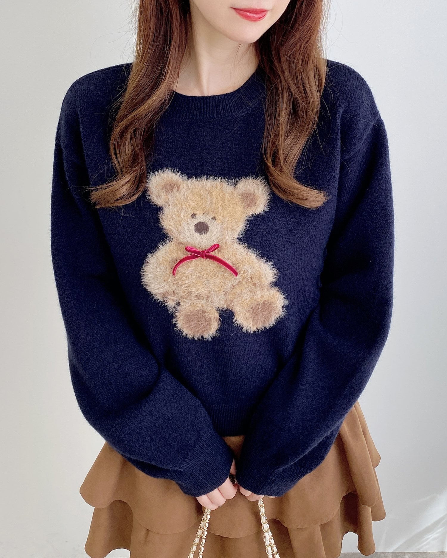 2／25 2時までの限定価格】もちもちフェザーベアニットプルオーバー