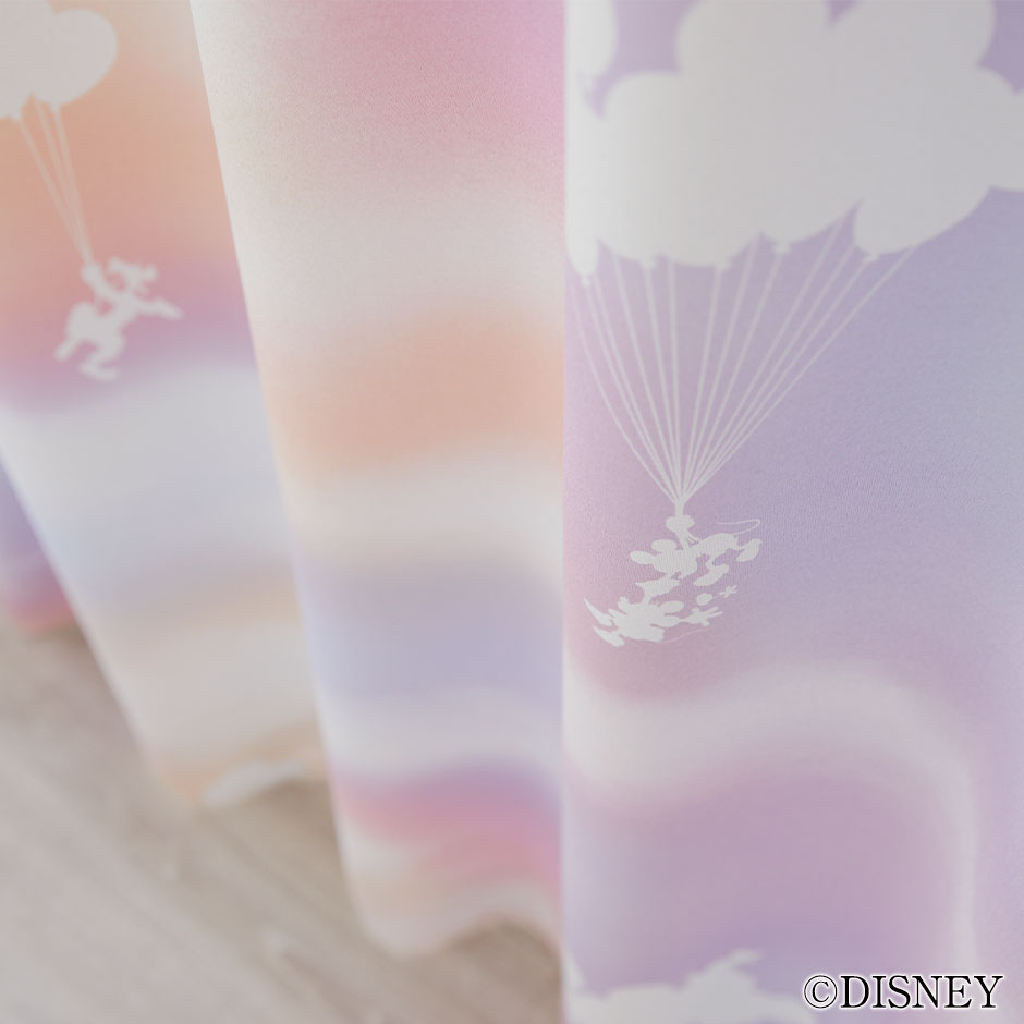 ディズニーカーテン 2級遮光カーテン メロウ〔ミッキー〕（D-1196