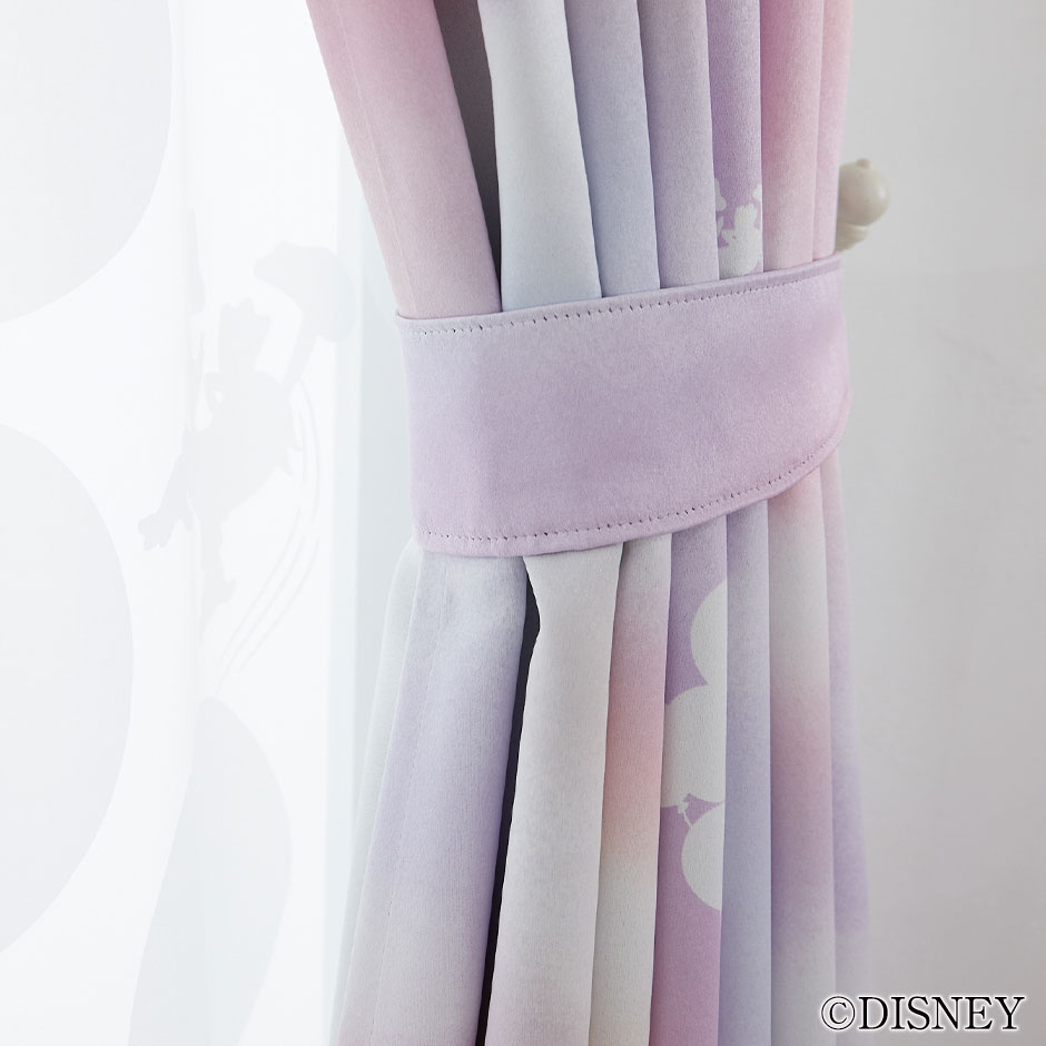 ディズニーカーテン 2級遮光カーテン メロウ〔ミッキー〕（D-1196