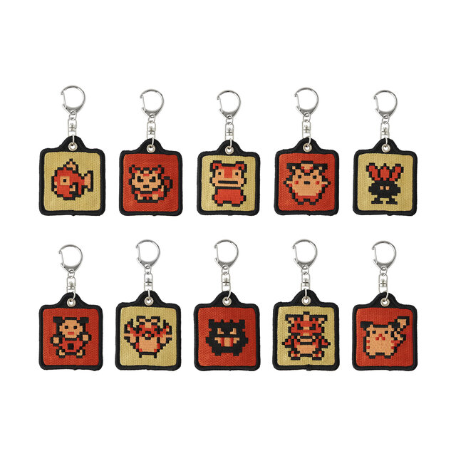 ポケットモンスター 金銀 刺繍キーホルダー 豆皿 ケース付きシール