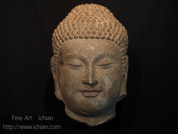 石造如来仏頭唐時代 最盛期 :: ichian