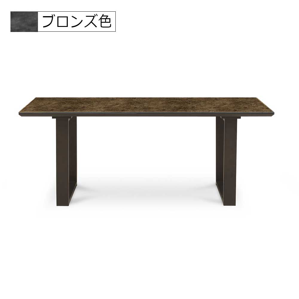 ダイニングテーブル「GT」木製2本脚タイプ ガラス天板 全4色 全2サイズ