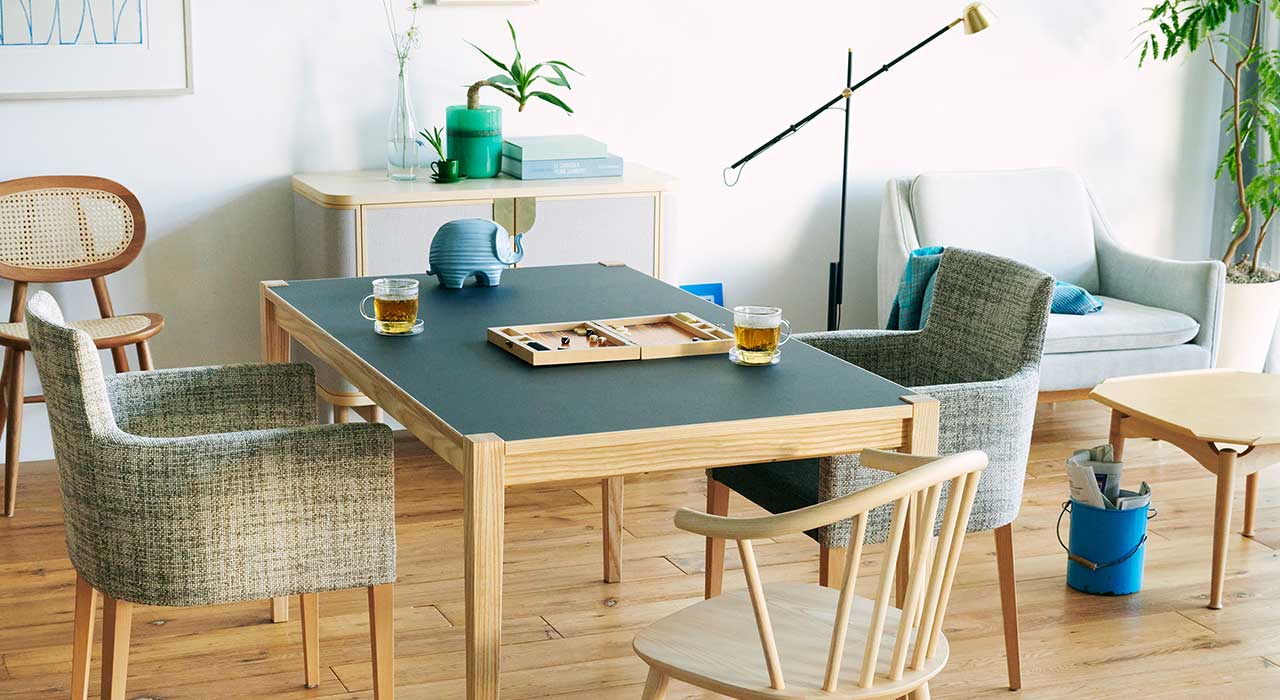 NOVA DINING TABLE SQUARE 1400 Natural×Charcoal｜ダイニングテーブル