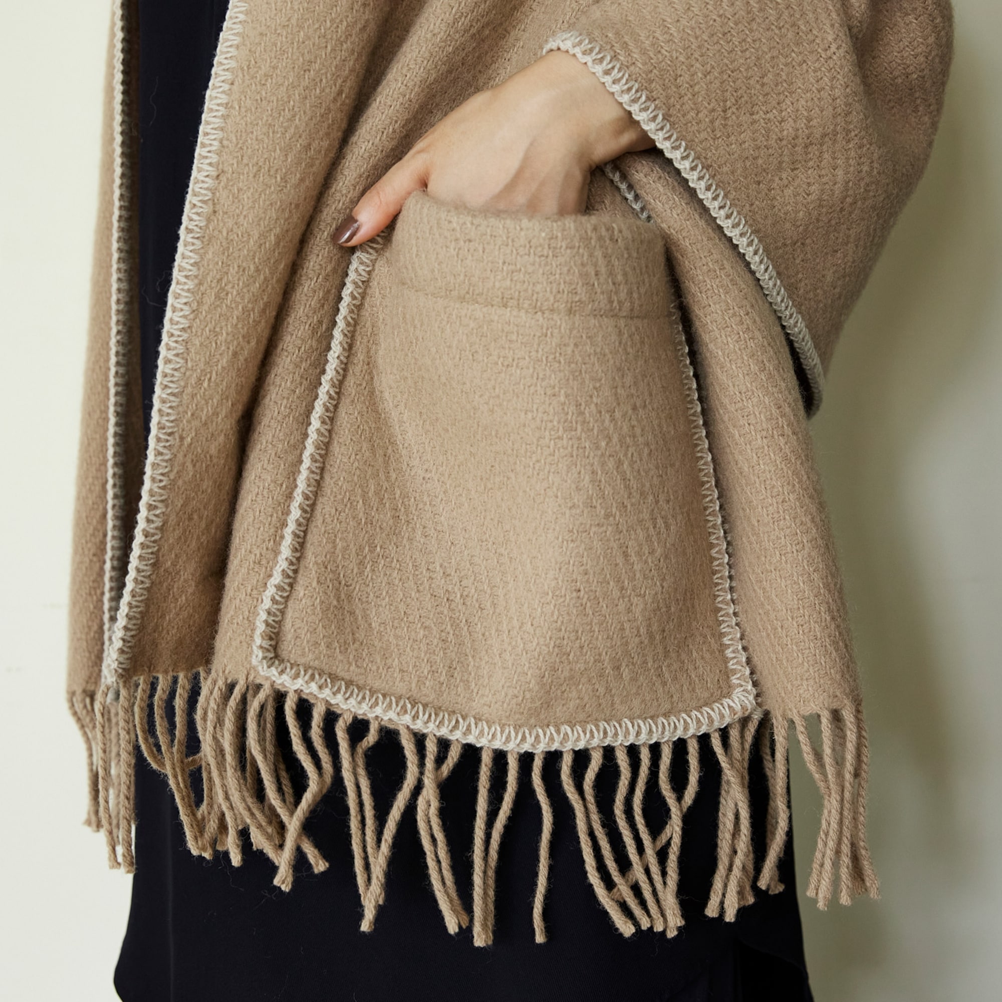 在庫限り】【IDEE限定】 LAPUAN KANKURIT ポケットショール ブラウン