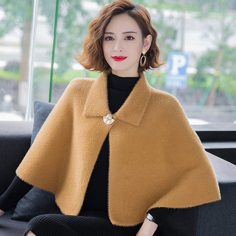 Imitated Mink Wool Shawl Cape Jacket – IDREAMMART