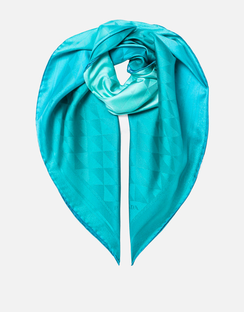 姫*パ様 hh【used】PRADA プラダ スカーフ リボン 水色 細いスカー hh