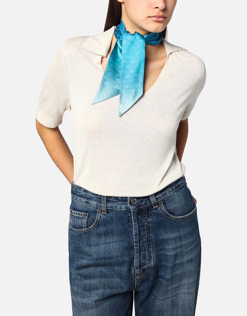 Prada プリントシルクツイルスキニースカーフ (スカーフ) IFCHIC.COM