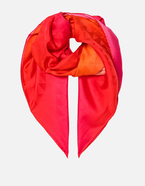 ▽PRADA プリントツイル シルク スカーフ リボン 箱ナシ PRADA（プラダ