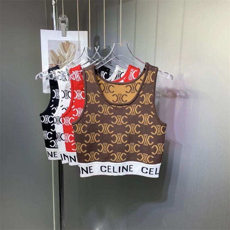 CELINE セリーヌハイブランドショート丈タンクトップ レディース
