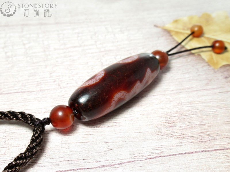 中国美術 天珠石 西蔵 チベット 長5.3cm 旧家蔵 KN61 【公式通販】