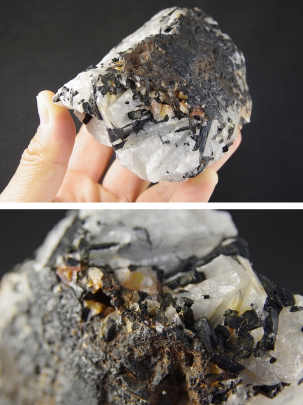 トルマリンインクォーツ原石 665g 天然石販売 名取貴石 天然石原石