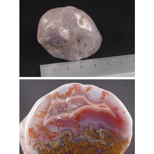 北海道産 花石瑪瑙原石磨き78g 天然石販売 名取貴石 天然石原石鉱物