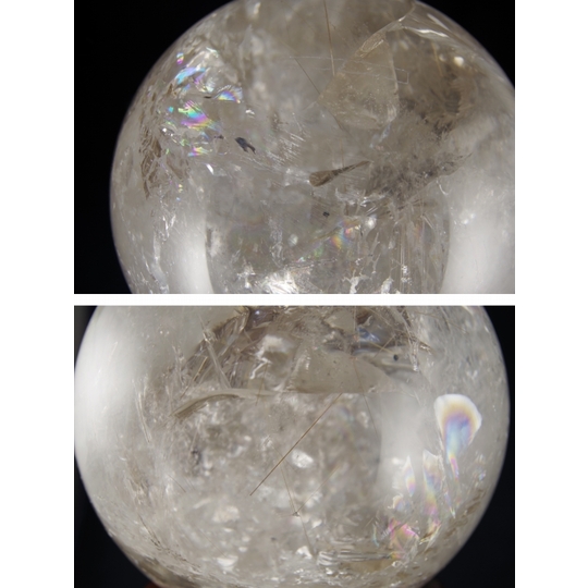 特大！水晶丸玉 18cm（ルチル・レインボー入り） 天然石販売 名取