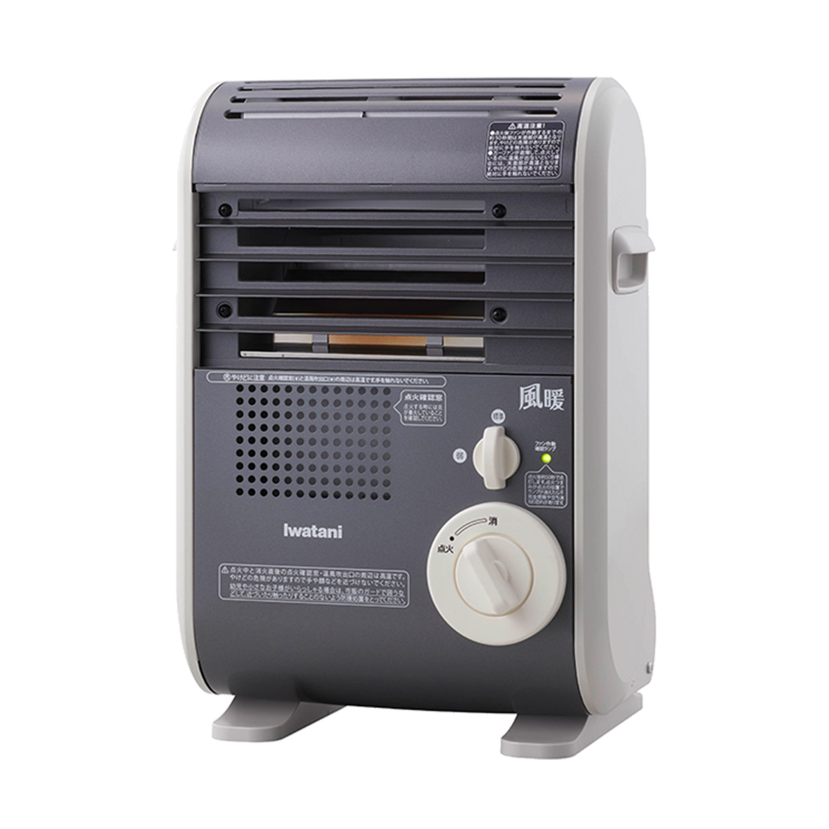 Iwataniカセットガス式安全ガード付きストーブ（ワインレッド