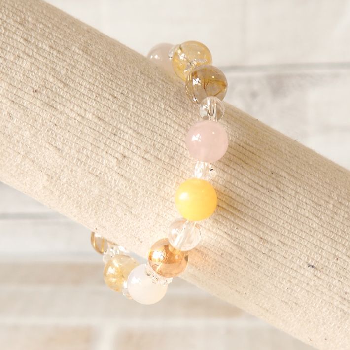 ルチルクォーツ・シトリン・アラゴナイトのパワーストーンブレスレット