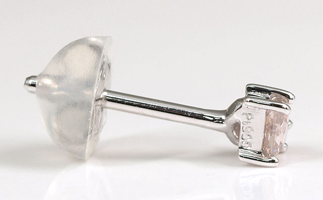 天然ピンクダイヤモンド 片耳用ピアス 0.105ct Pt900 ( プラチナ900