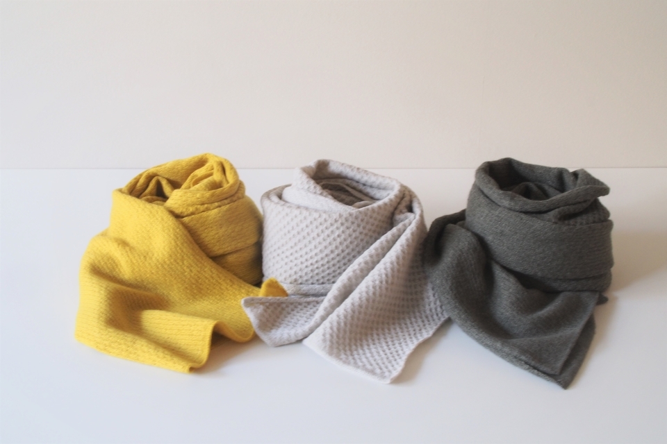 yourwear カシミアミドルゲージミニストール ピンクベージュ カシミヤ