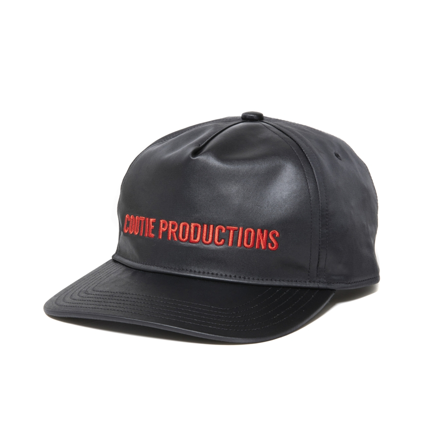 COOTIE PRODUCTIONS/Damp Coated Satin 5 Panel Cap（Black/Red）［5