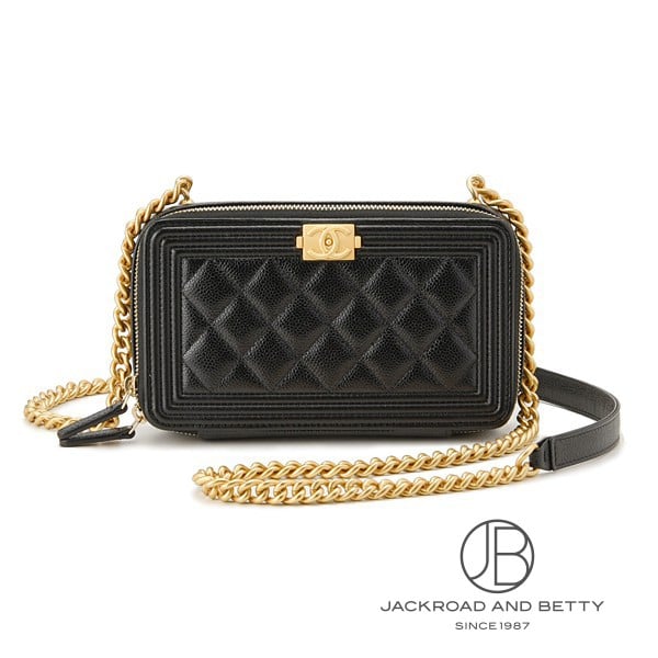 ボーイシャネル ジップフォンケース ブラック 黒[AP2756 B08356 94305