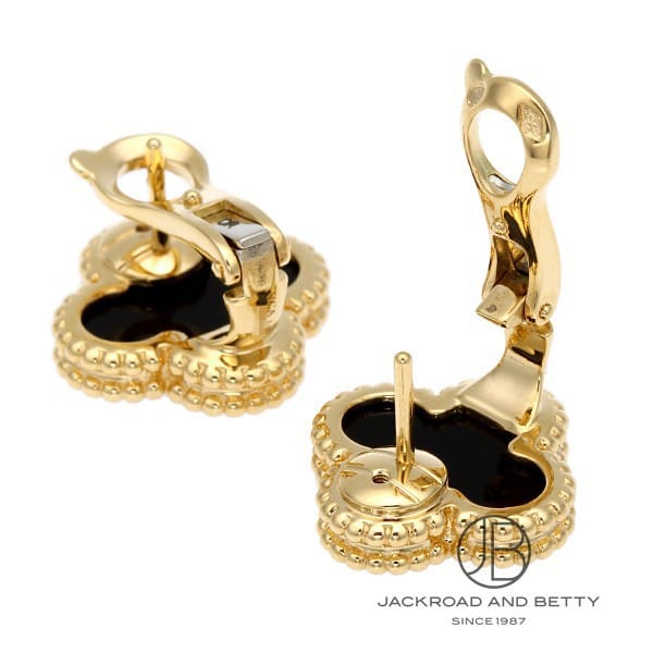 ヴィンテージアルハンブラピアスオニキス[VCARA44200] Vintage