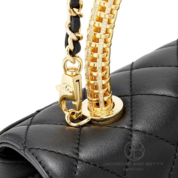 マトラッセ ココハンドル 24 トップハンドル フラップ バッグ ブラック