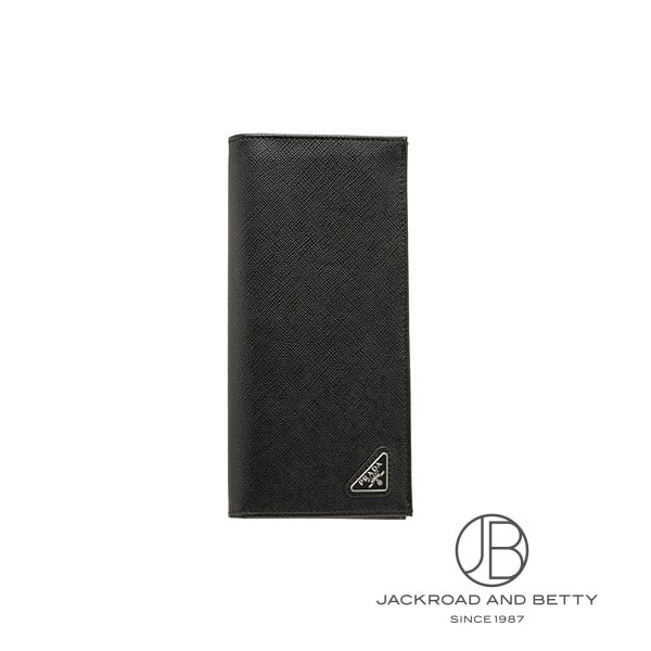 サフィアーノレザー トライアングル ウォレット 長財布 ネロ ブラック