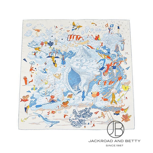 カレ90 私の雲 ホワイト 白[] Carre90 Sur Mon Nuage | エルメス 新品