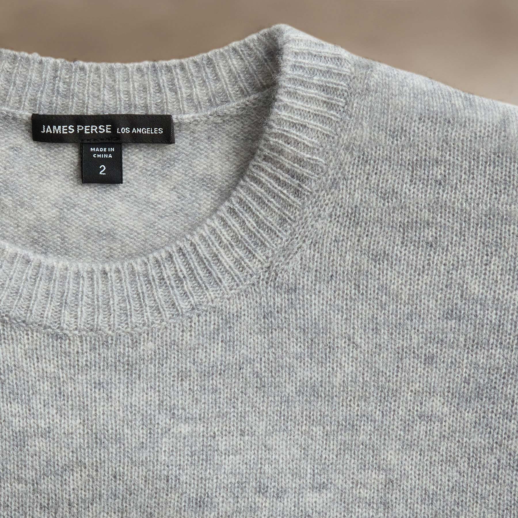 Soft Featherweight Cashmere Crew - Light Heather Grey | James