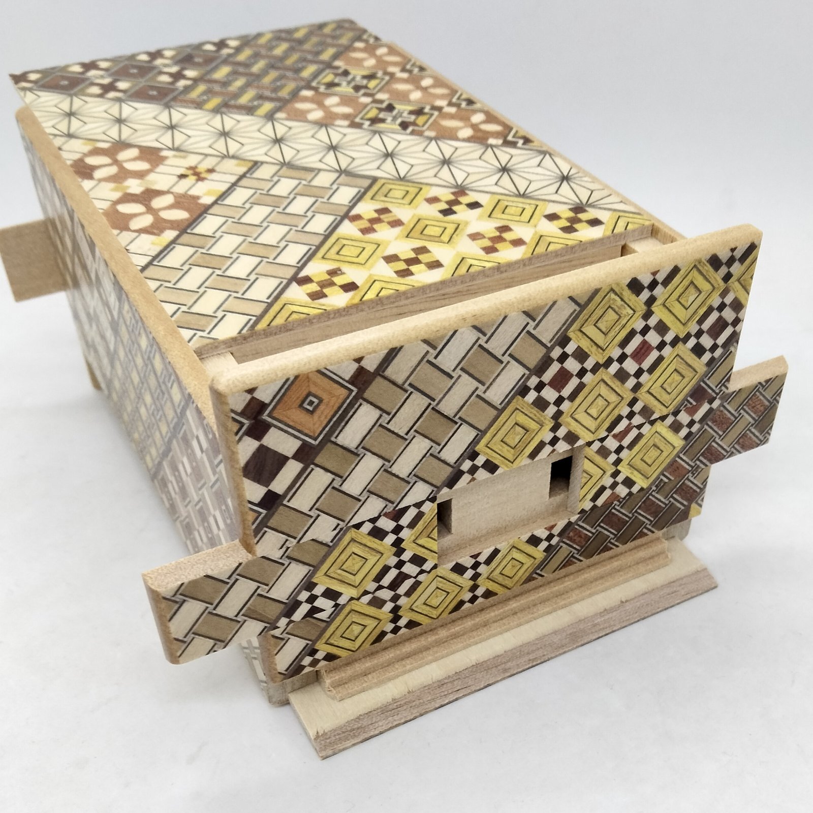 36 steps Yosegi 5 sun Japanese puzzle box Himitsu-bako - OKA CRAFT