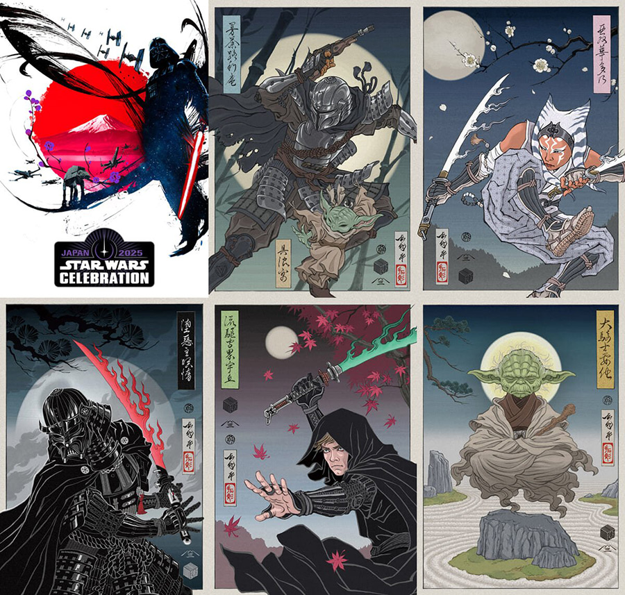 SWCJ2025限定品 アナキンvsオビワン 浮世絵バッジアートポスター Star